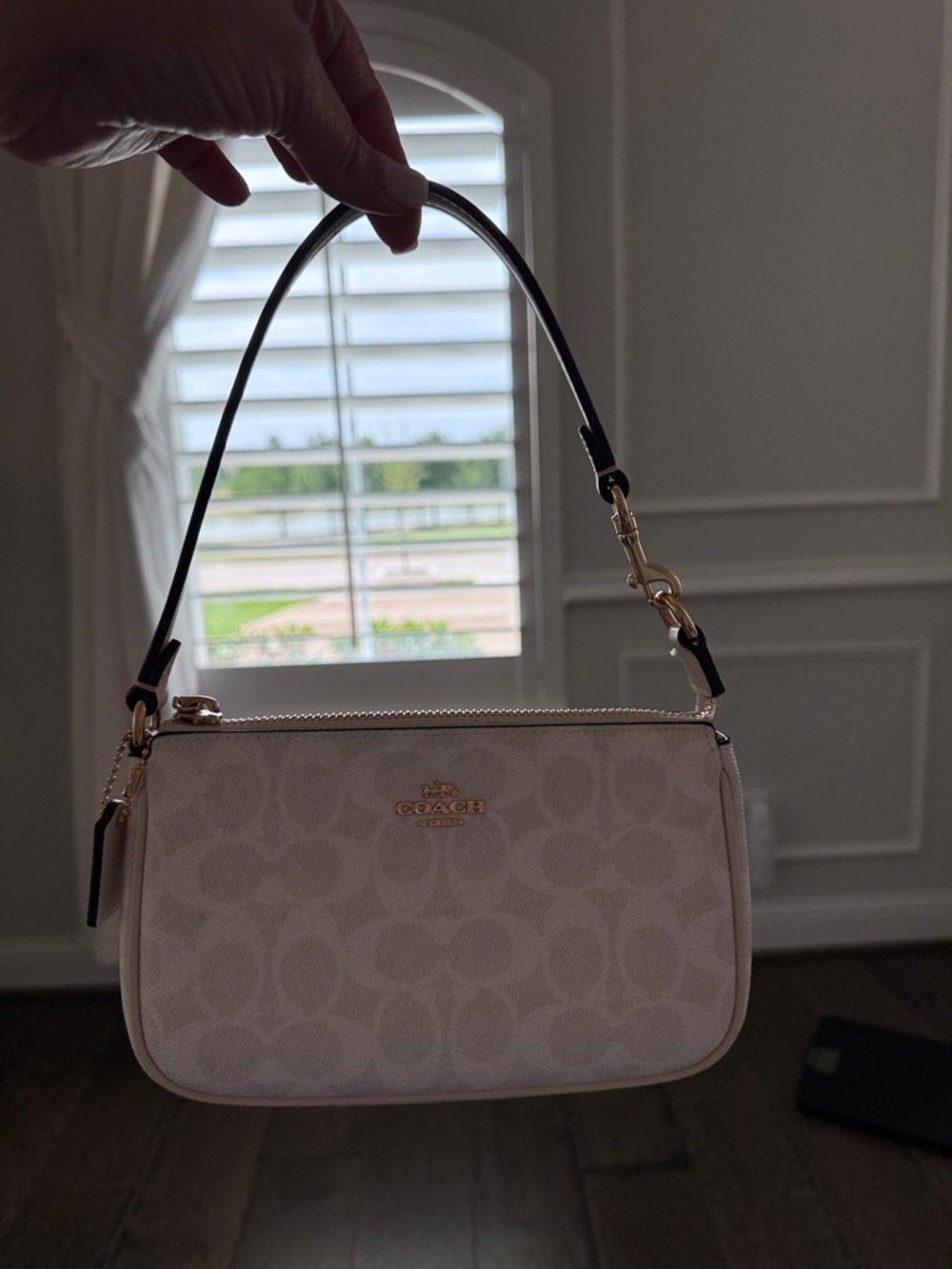 Coach Cream Signature Mini Shoulder Bag with Gold Hardware Nolita 19 - Picture 8 of 14